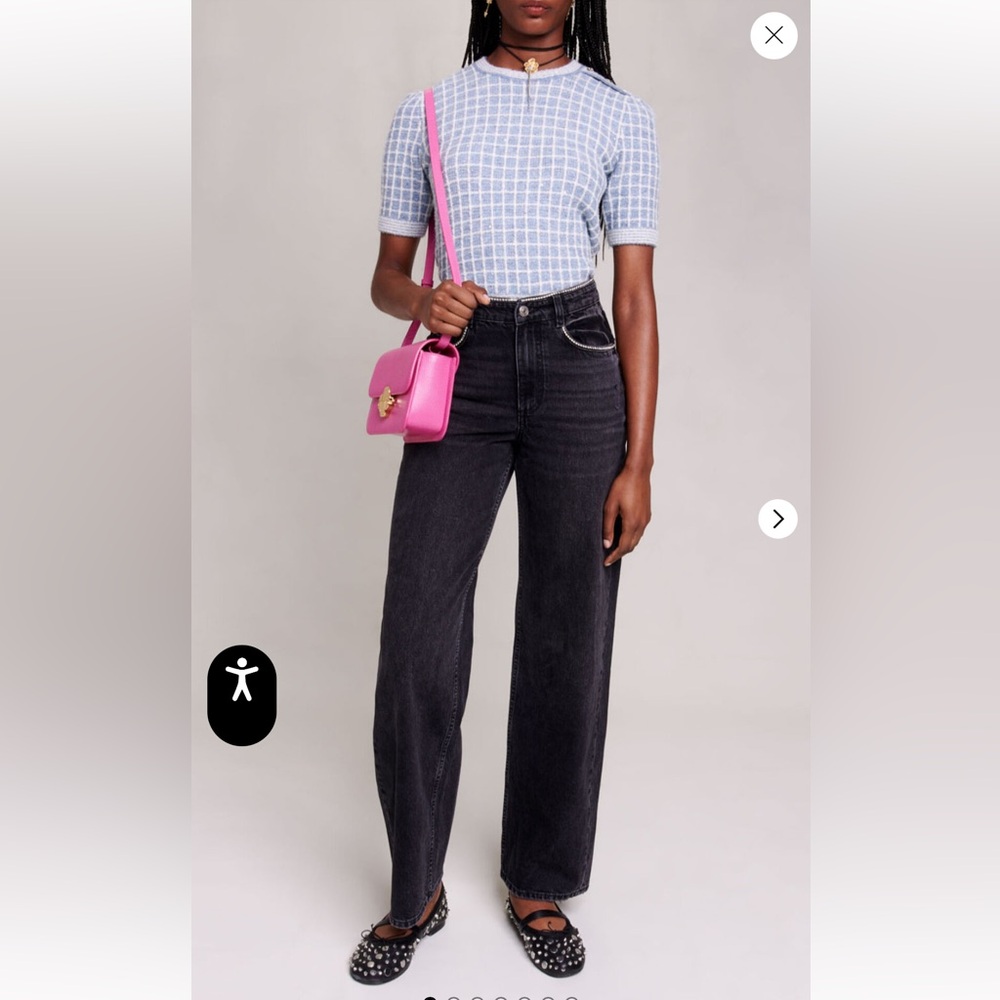 Maje jeans with rhinestones